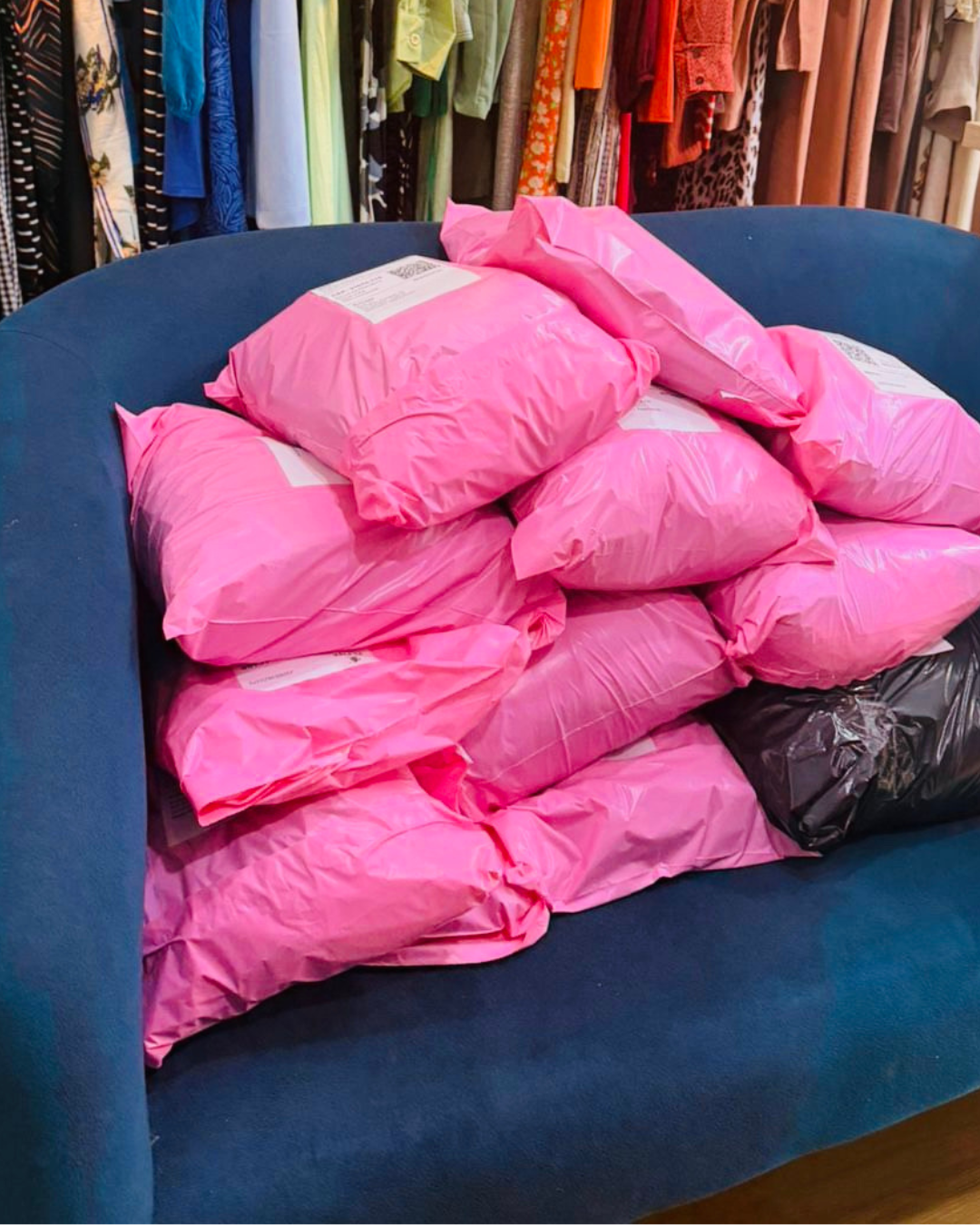 Pedidos embalados e prontos para envio